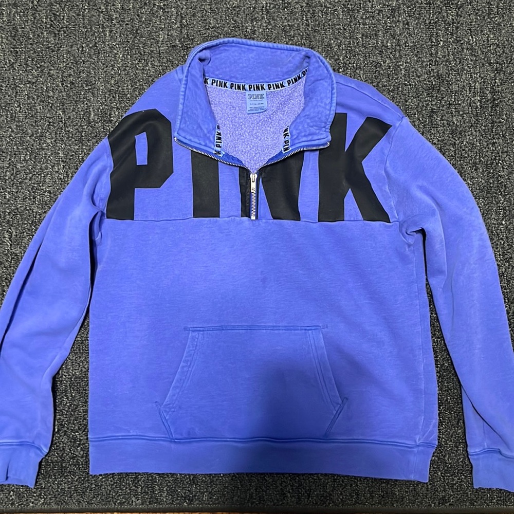 PINK quarter zip purple sweater small